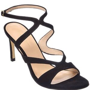 $500 STUART WEITZMAN MARISOPA 4" SANDAL BLACK SUEDE CAGE NUDIST HEEL 9.5